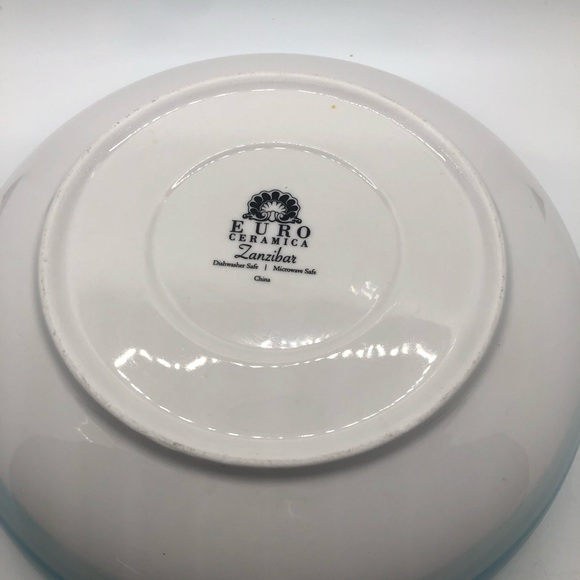 Euro Ceramica Zanzibar 8.5” Pasta Bowl Dinner Floral Roses Ceramic REPLACEMENT - Picture 9 of 12